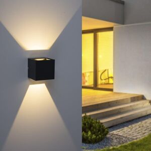 Led Wandleuchte Block in Anthrazit 2x 3,25W 420lm - black - Paul Neuhaus