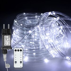 20M led Lichterschlauch led Lichterkette 8 Modi IP65 Wasserdicht Lichtschlauch Außen Garten Party Weihnachten Deko Kaltweiß - Tolletour