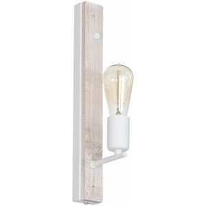 LICHT-ERLEBNISSE Wandlampe Weiß E27 Metall Modern Wandleuchte - Weiß, Natur