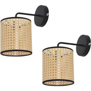 Wandleuchte Southend 2er Set Rattan-Optik [ Lux.pro Beige