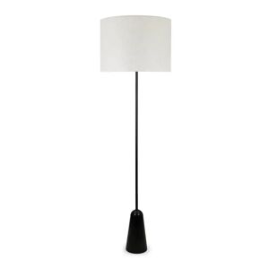 NV GALLERY Stehlampe MALVA - Stehlampe, Schwarzer Marmor & schwarzes Metall, H183 - Weiß / Schwarz
