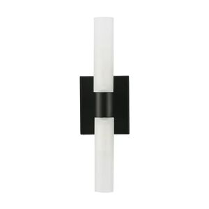 NV GALLERY Wandlampe AVELLO - Wandlampe, weißes Glas & schwarzes Metall, H35 - Schwarz / Weiß