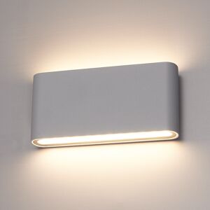 Hofronic Dallas M dimmbare LED-Wandleuchte - 3000K warmweiß - 12 Watt - Up & Down Licht - Für den Innen- und Außenbereich - Grau