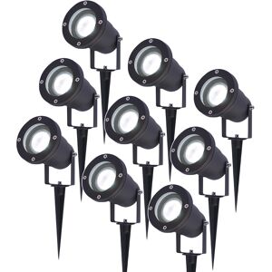 HOFTRONIC™ 9x LED Gartenstrahler mit Erdspieß Schwarz Sydney 6000K 5W IP65