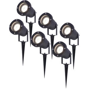 HOFTRONIC™ 6x LED Gartenstrahler mit Erdspieß Schwarz Sydney 4000K 5W IP65