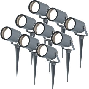 HOFTRONIC™ 9x Spikey LED Erdspießstrahler 5 Watt 6000K Anthrazit IP65 wasserdicht