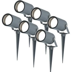 HOFTRONIC™ 6x Spikey LED Erdspießstrahler 5 Watt 6000K Anthrazit IP65 wasserdicht