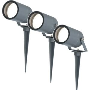 HOFTRONIC™ 3x Spikey LED Erdspießstrahler 5 Watt 6000K Anthrazit IP65 wasserdicht