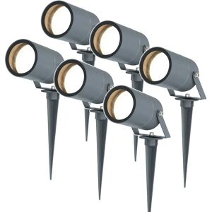 HOFTRONIC™ 6x Spikey LED Erdspießstrahler 5 Watt 4000K Anthrazit IP65 wasserdicht