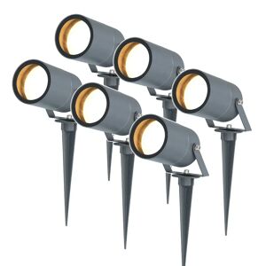 HOFTRONIC™ 6x Spikey LED Erdspießstrahler 5 Watt 400lm  2700K Anthrazit IP65 wasserdicht