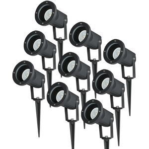 HOFTRONIC™ Satz mit 9 dimmbaren Aluminium Erdspießstrahler 5 Watt GU10 4000K IP44