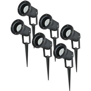 HOFTRONIC™ Satz mit 6 dimmbaren Aluminium Erdspießstrahler 5 Watt GU10 6000K IP44