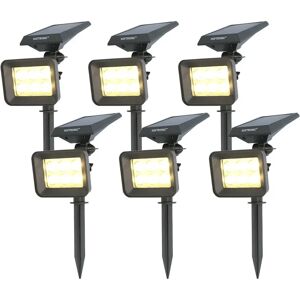 HOFTRONIC™ 6x Reno LED Solar Gartenleuchte mit Erdspieß 3000K Warmweiß IP65