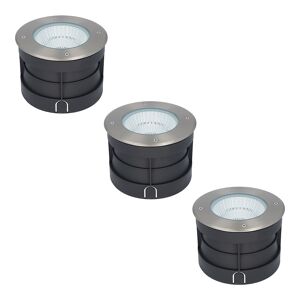 HOFTRONIC™ 3x Sonnie LED Gartenstrahler Edelstahl - Rund - 4000K Neutral weiß  - 20 Watt - IP67 wasserdicht für den Außenbereich - 3 Jahre Garantie