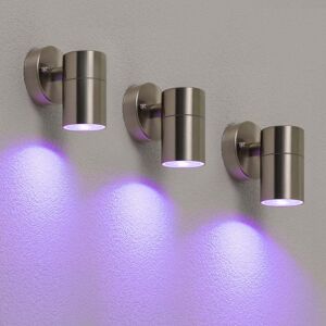 HOFTRONIC SMART 3er-Set Mason Smart Wall Light - IP44 - WiFi & Bluetooth - Inkl. RGBWW GU10 Strahler - Edelstahl - 4,5 Watt 350 lumen