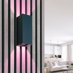 HOFTRONIC SMART Smart WiFi+ Bluetooth LED Wandleuchte Miles S -  Dimmbar- 10 Watt - RGBWW - Up & Down Licht - IP65 - Schwarz - Für den Außen- und Innenbereich