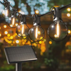 HOFTRONIC™ Solar Lichterkette LED - 10 Lichter - 5 Meter - 2700K warmweißes Licht - 4 Lichtmodi - Dämmerungschalter - 10 Watt 300 Lumen - IP44 wasserfest - E12