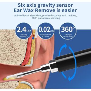 Tomtop Jms Drahtloses Wifi-Ohrenschmalzentfernungs-Ohrenschmalz-Endoskop Mit 3,9-Mm-350-W-Kamera Und 6 Intelligenten Led-Leuchten