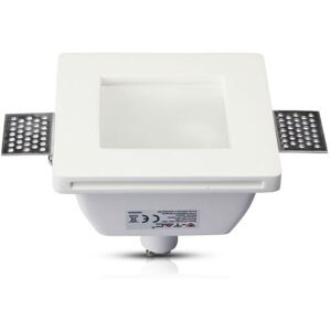 V-Tac Gu10 Gehäuse Gips  Weiß Mit Frostglas Für Led Spotlights Vt-801rd/sq – Sku 3691 Quadratish