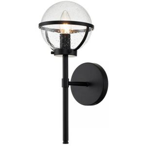 Elstead Lighting Hollis Wandleuchte 1-Light Schwarz Klarglas E14 IP44