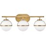 Elstead Lighting Hollis Wandleuchte 3-Light Messing Opalglas E14 IP44