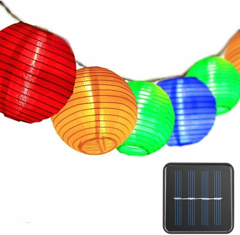 MINKUROW Outdoor Solar String Lights Laternen, Lichterkette 30 led Wasserdichte Outdoor Solar Lichter für Gartenbeleuchtung Chinesische Laterne für