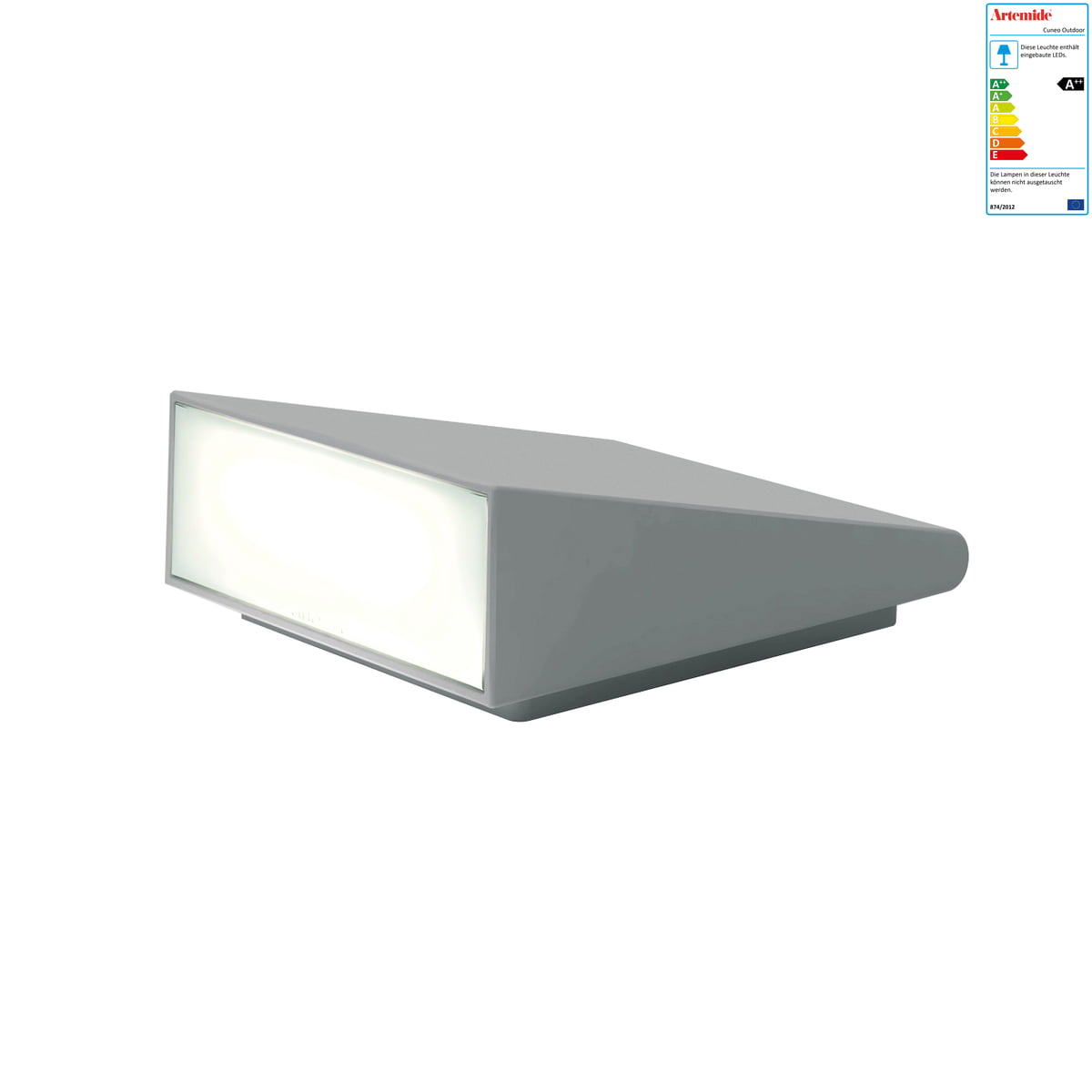 Artemide - Cuneo Outdoor LED-Wandleuchte, grau / weiß