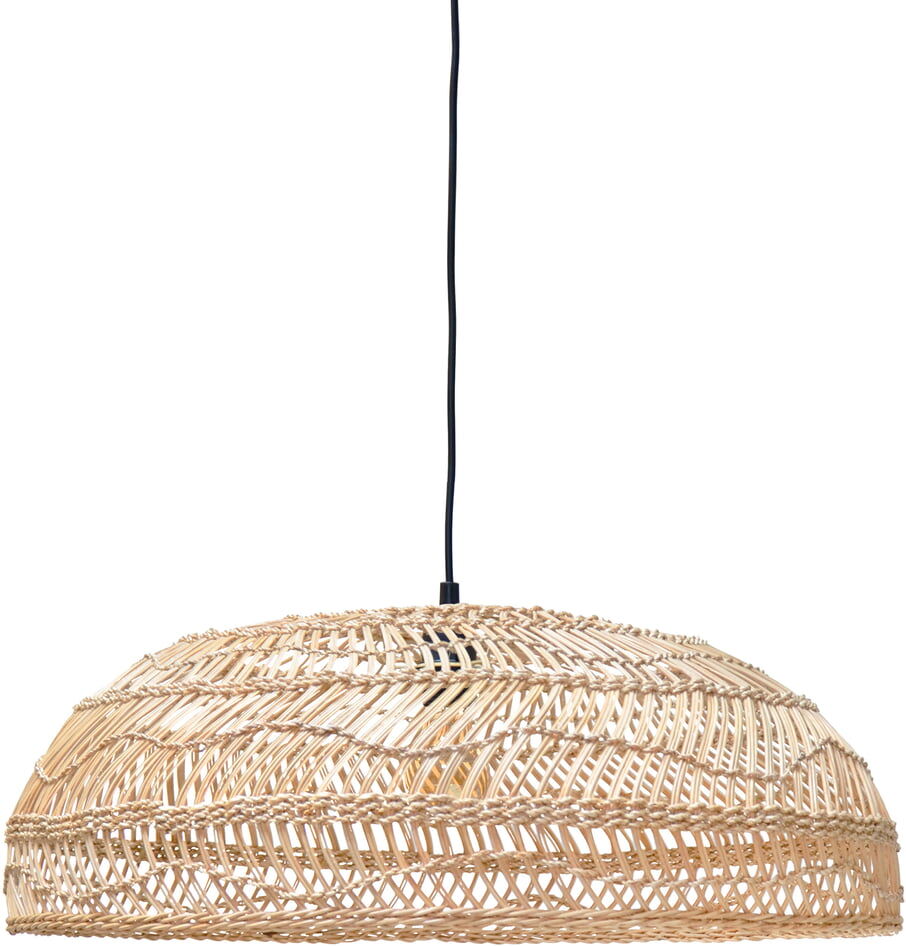 HKliving - Wicker Pendelleuchte Flat, Ø 60 cm, natur