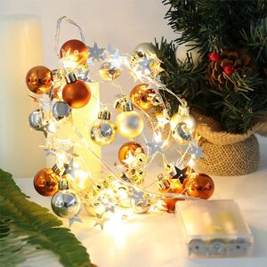 Shoppo Marte 2m 20LEDs Christmas String Lights Christmas Bells Ball Decoration Lamp, Style: Withered Gold  Bell