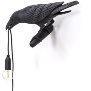 Seletti Bird Modern Italian Væglampe Sort Hvid Resin L black right