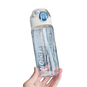 650ML/800ML halmvandflaske med trykt Snygg bærebar sportkopp til indendørs udendørs White 650ml