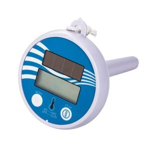 Solcelledrevet digitalt LCD-termometer, flydende digitalt termometer til udendørs og indendørs svømmebassiner (blå+hvid)