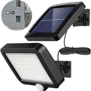 Solar Lights for Outdoor, 56 Led Solar Light Outdoor med bevægelsessensor, IP65 vandtät, soldrevet trädgårdslampe med kabel