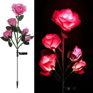 Rose Solar Lights Blomster LED Lampe PINK pink