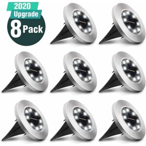 8 Pack Udendørs Solar Lampe, Solar Light for Ground Garden, Waterpr