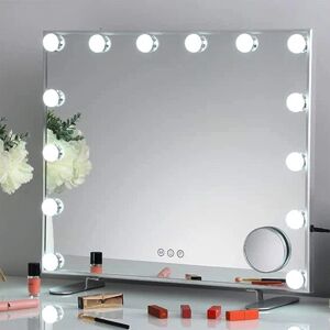 unbranded Lysende makeupspejl 2-14 LED-pærer, der kan dæmpes, 3 farvebelysningstilstande (kun lampe, intet spejl) 2 lights