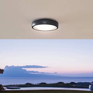 Lindby LED udendørs loftslampe Niniel, sort/hvid, plast