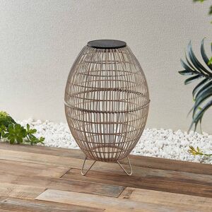 Lindby Josina LED-solcellelygte, rattan-look