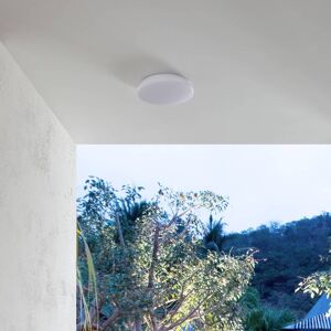 Lindby Doki LED udendørs loftslampe, 26 cm, hvid, plast