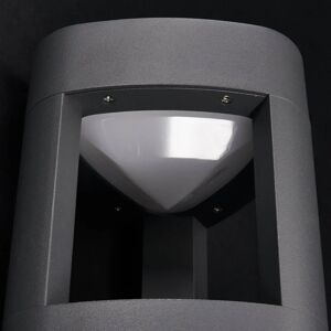Lucande Pirron LED udendørs væglampe, trekantet, aluminium, sort