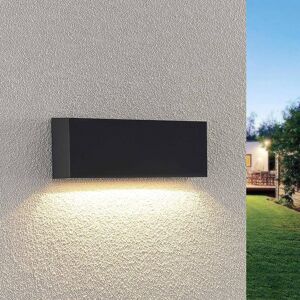 Lindby LED udendørs væglampe Jarte, 24 cm, ned, mørkegrå