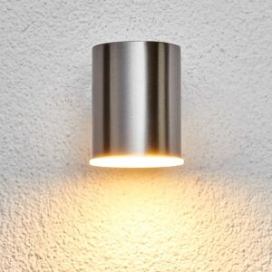 Lindby Rund LED-udendørsvæglampe Morena af rustfrit stål