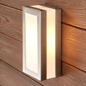 Lindby Odis kvadratisk udendørsvæglampe i rustfrit stål
