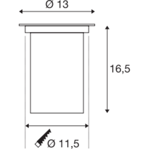 SLV Dasar 115 Gu10 Gulvrund, Rustfrit Stål 316, Maks. 35w, Ip67  Stål