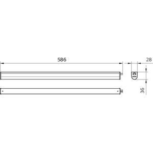 Philips Ledinaire Grundarmatur Bn021c, 1000 Lumen, 830, L600 Mm  Hvid