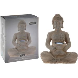 ProGarden Buddha polystone med solcellelampe