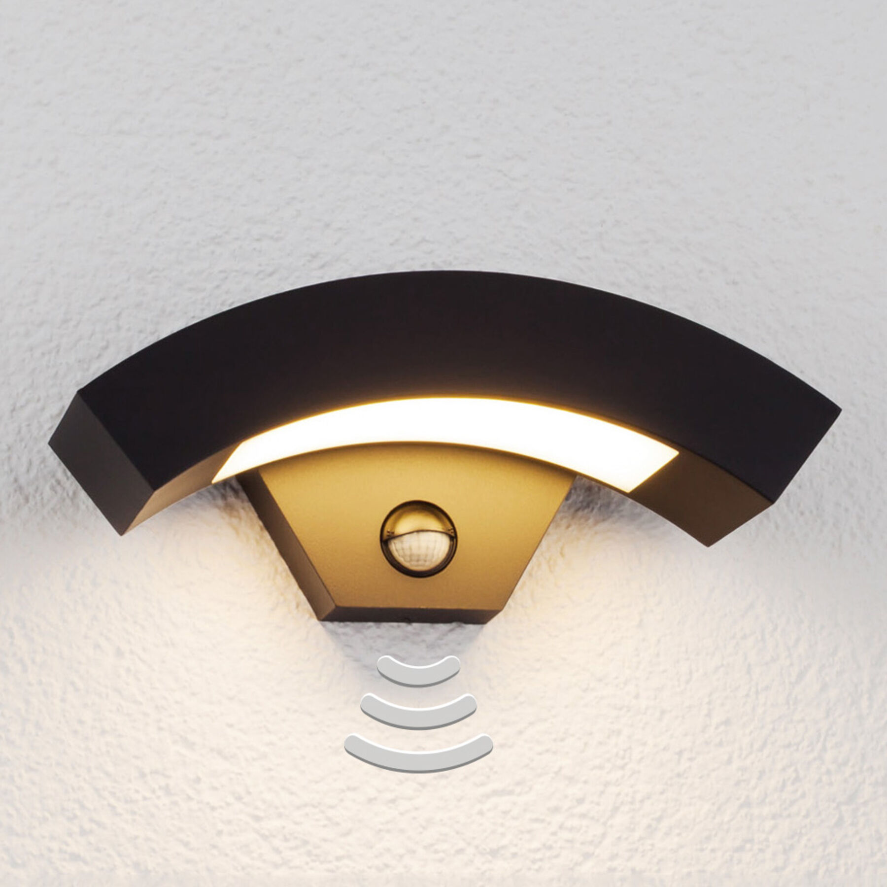 Lucande Lennik - LED-udendørsvæglampe med bevægelsessensor