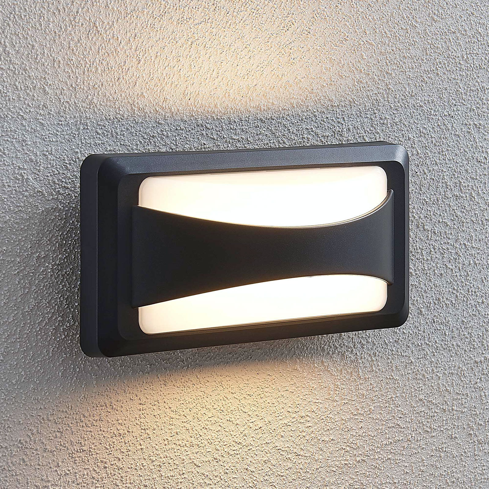 Lampenwelt.com Udendørs LED-væglampe Iskia, smal stribe
