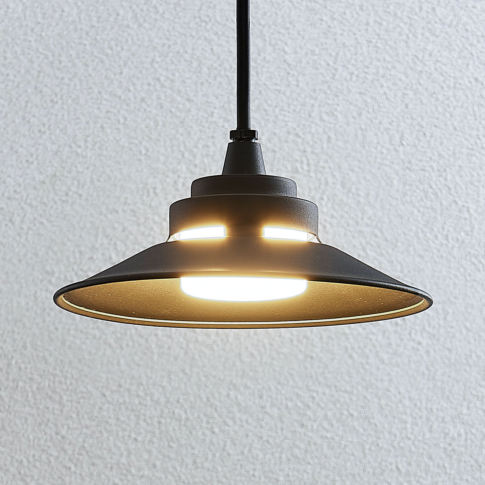 Lindby Udendørs LED-hængelampe Cassia, mørkegrå