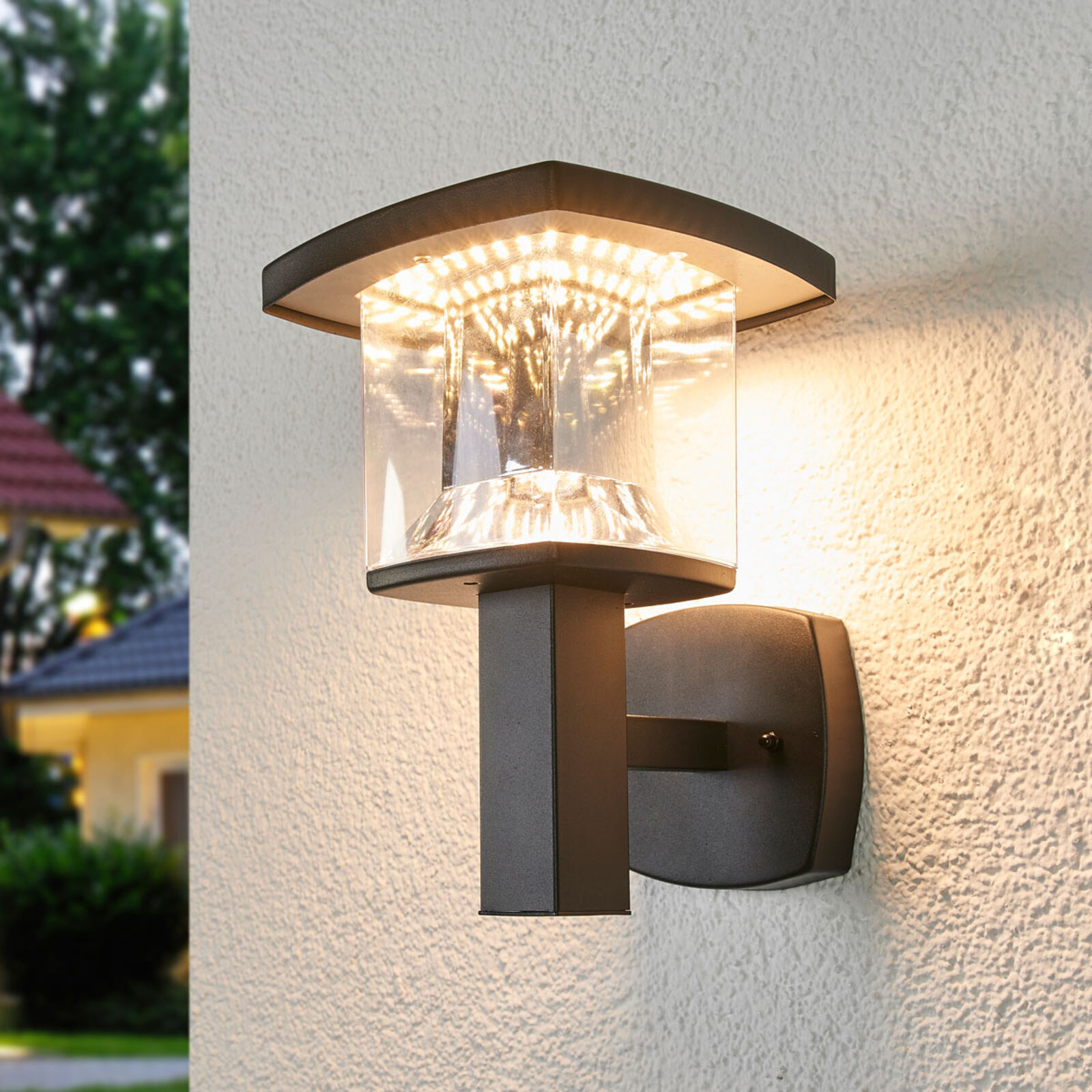 Lindby LED udendørs væglampe Askan i rustfrit stål
